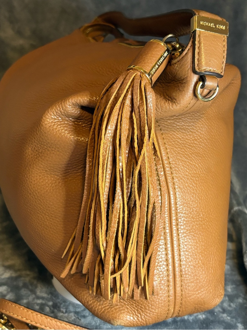 Michael Kors Weston Brown Pebbled Leather Shoulder Hobo - Picture 6 of 14